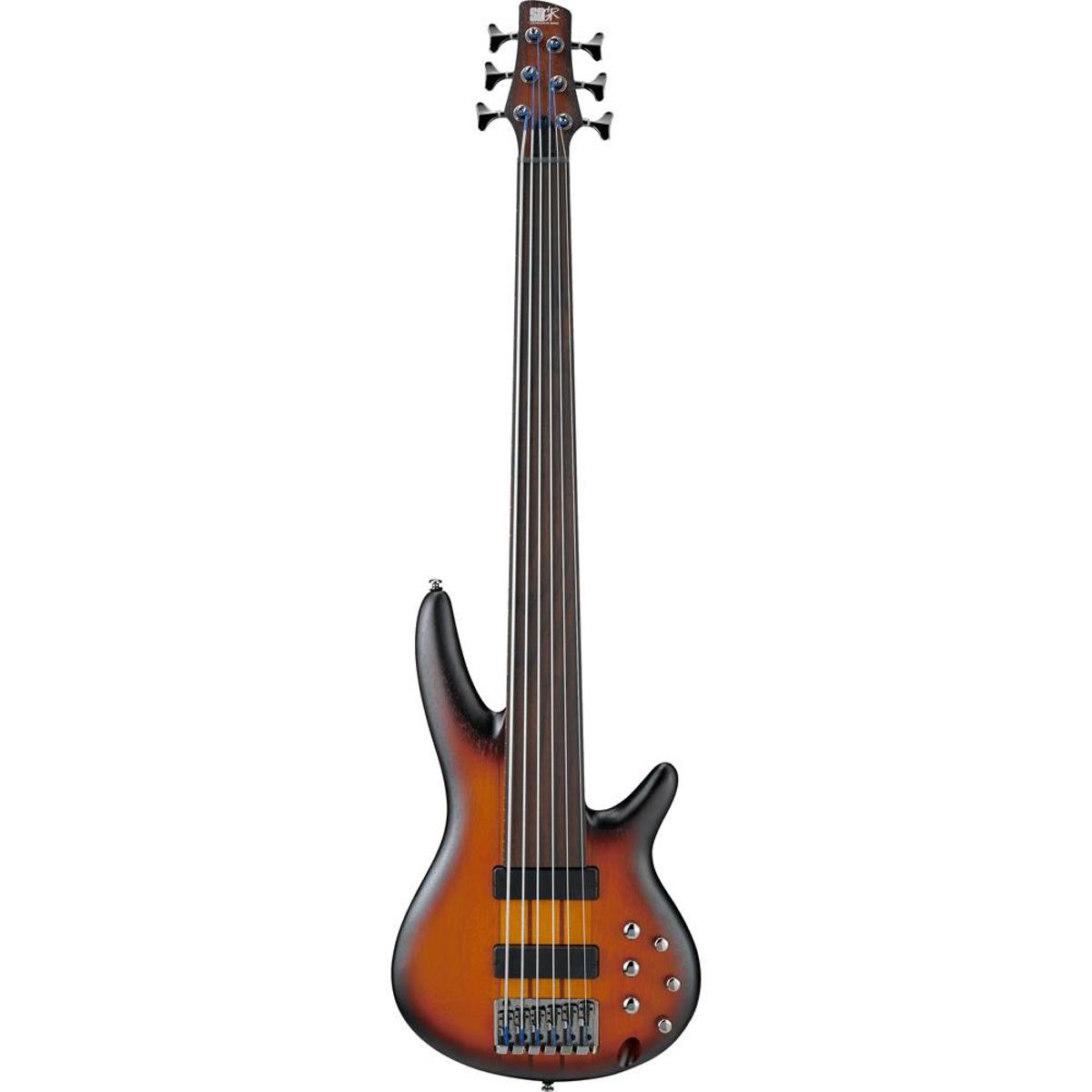 

Ibanez SR Workshop SRF706 Electric Bass Guitar, Brown Burst Flat