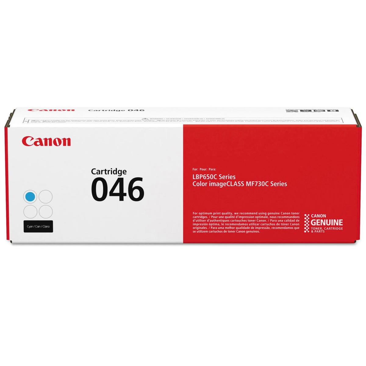 

Canon Cyan 046 Standard Capacity Laser Toner Cartridge, 2300 Page Yield