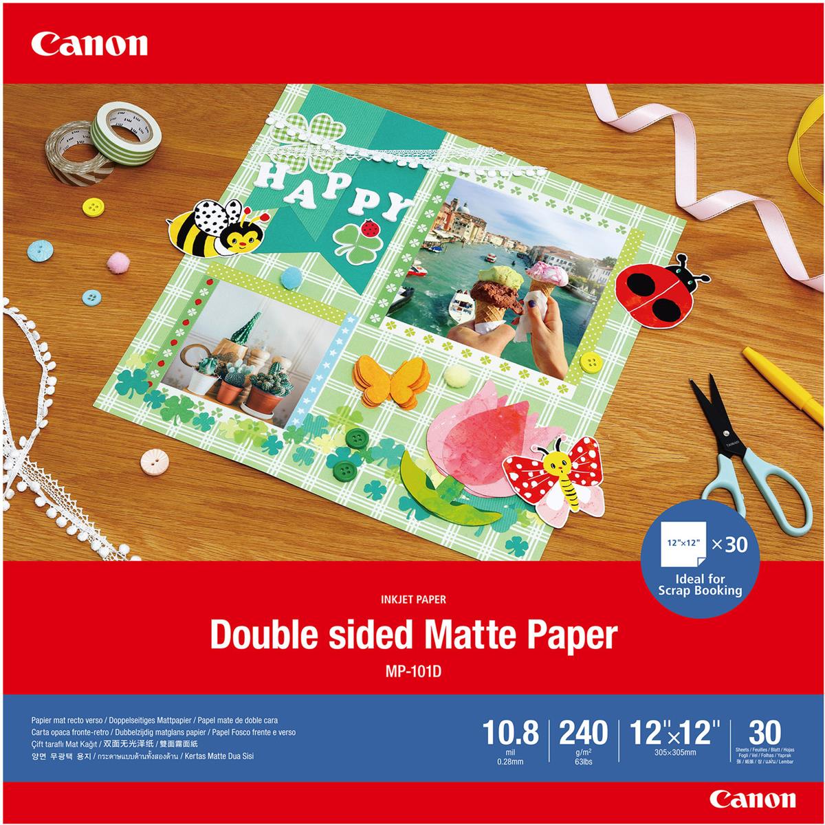 

Canon 12x12" MP-101D Double-Sided Matte Photo Paper, 10.8 mil,240 gsm, 30 Sheets