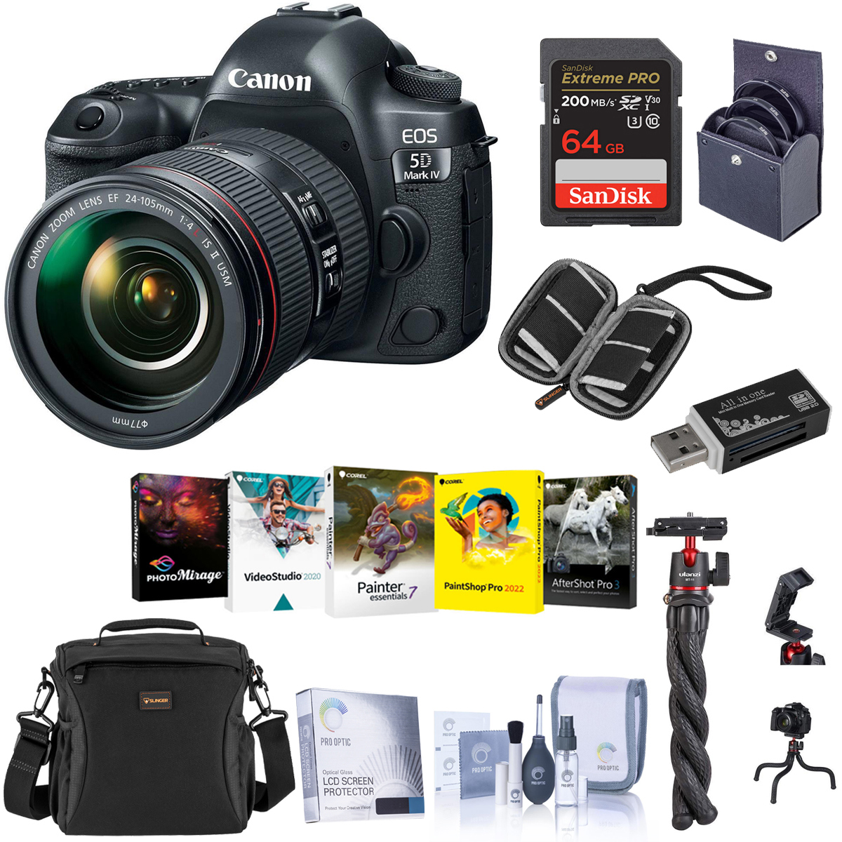 

Canon EOS 5D Mark IV DSLR with 24-105mm USM Lens With Free PC Accessory Bundle