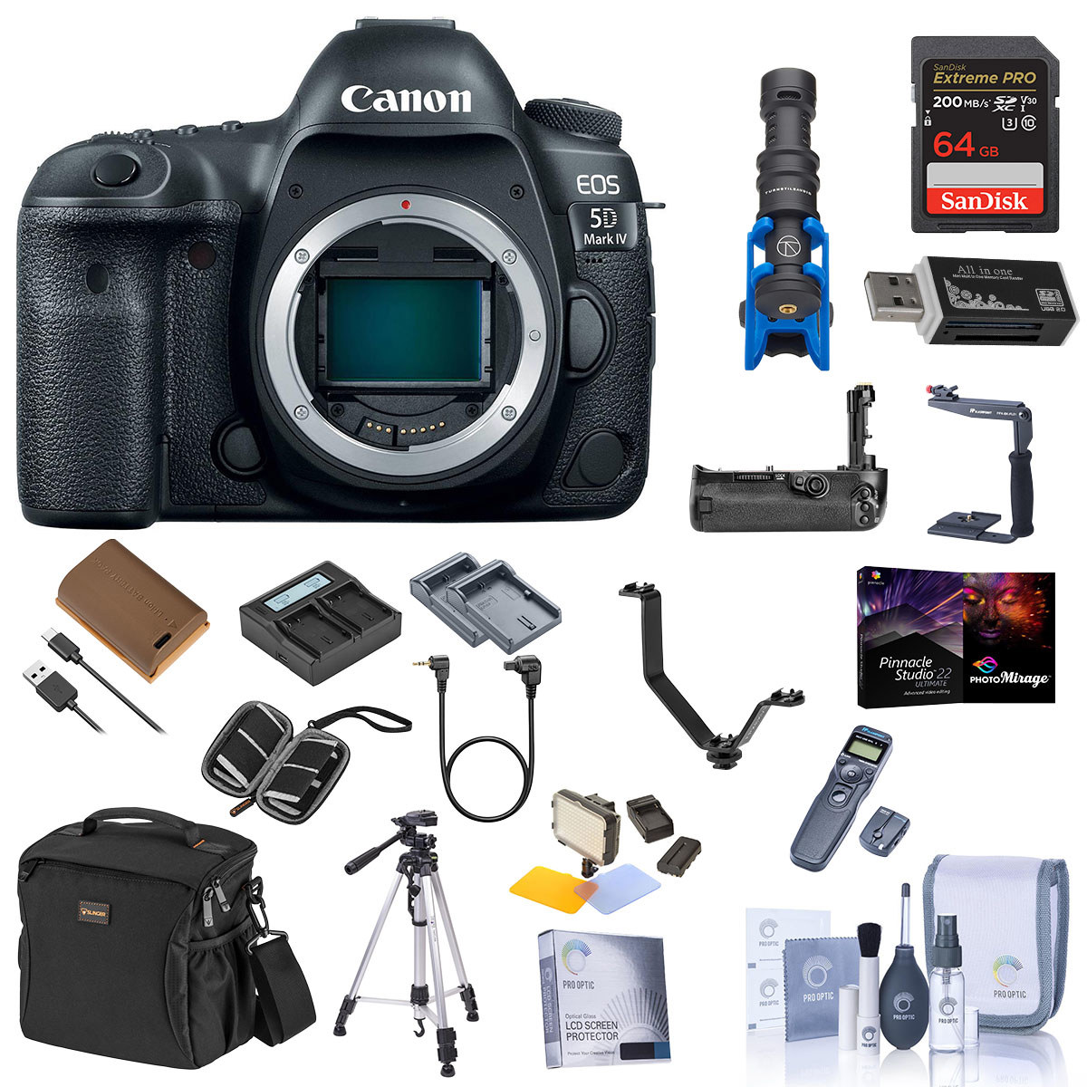 

Canon EOS 5D Mark IV DSLR Body with Canon Log with Pro Accessory Bundle