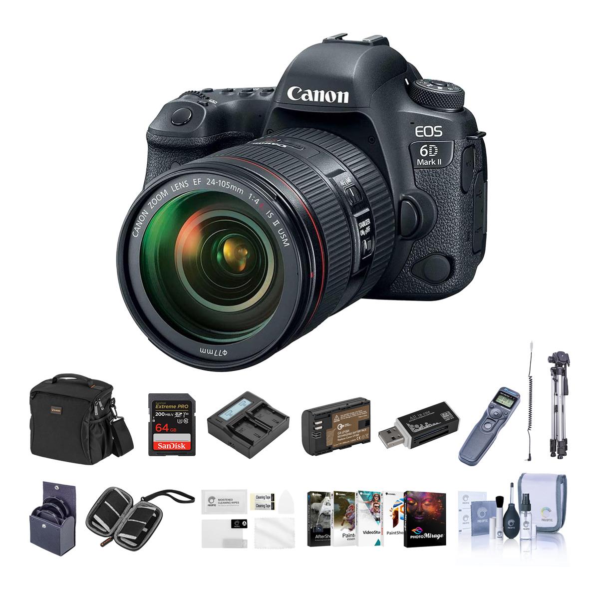 

Canon EOS 6D Mark II DSLR with EF 24-105mm f/4L IS II USM Lens W/ Premium Bundle
