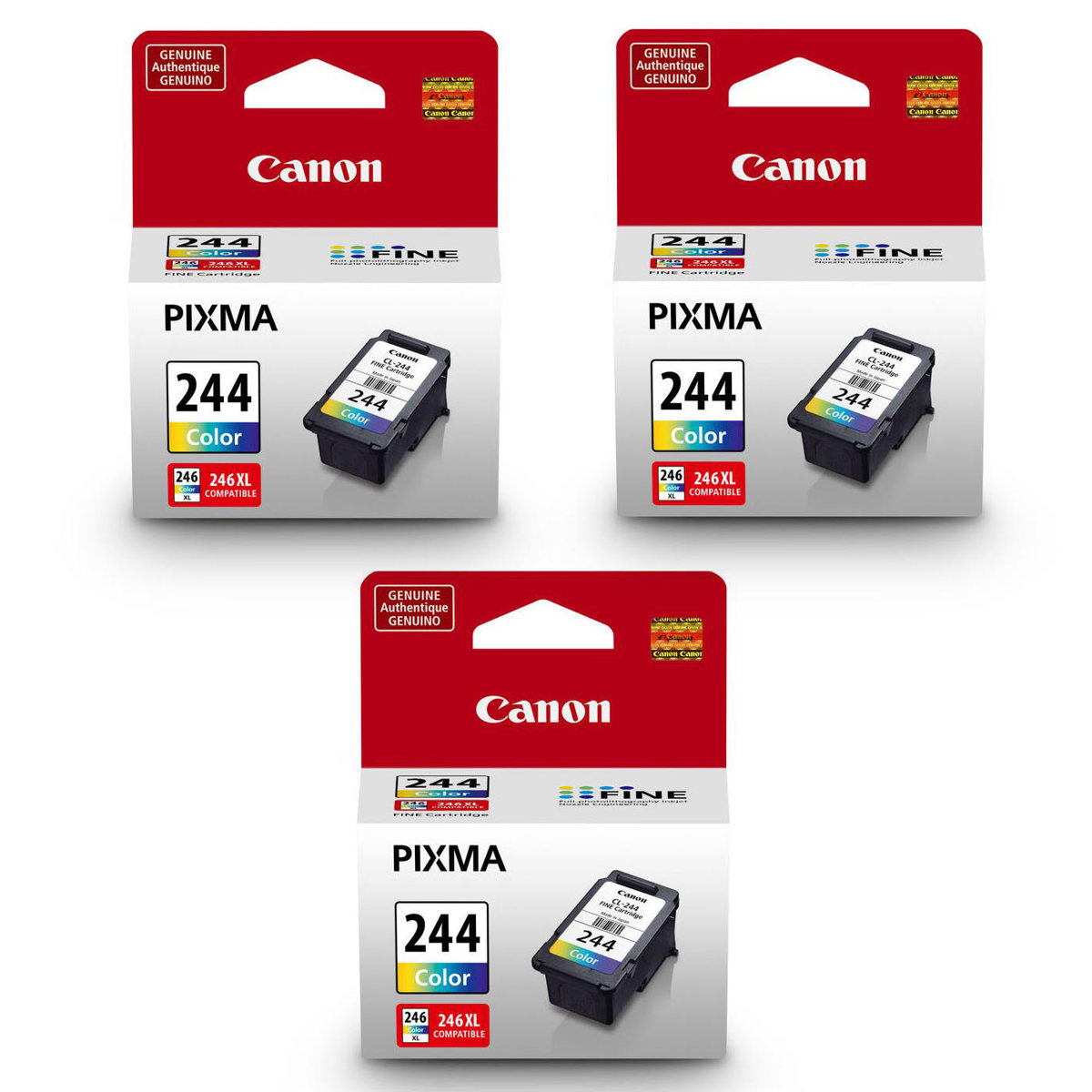 

Canon 3 Pack CL-244 Color Ink Cartridge for Select PIXMA Printers - 6.2ml
