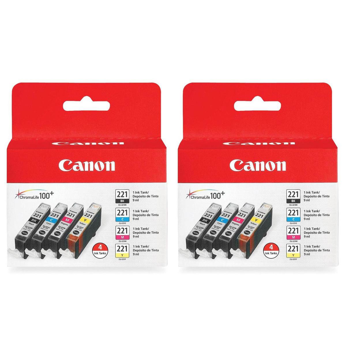 

Canon 2 Pack CLI-221CL 4-Pack Ink Tanks for Select PIXMA Printers