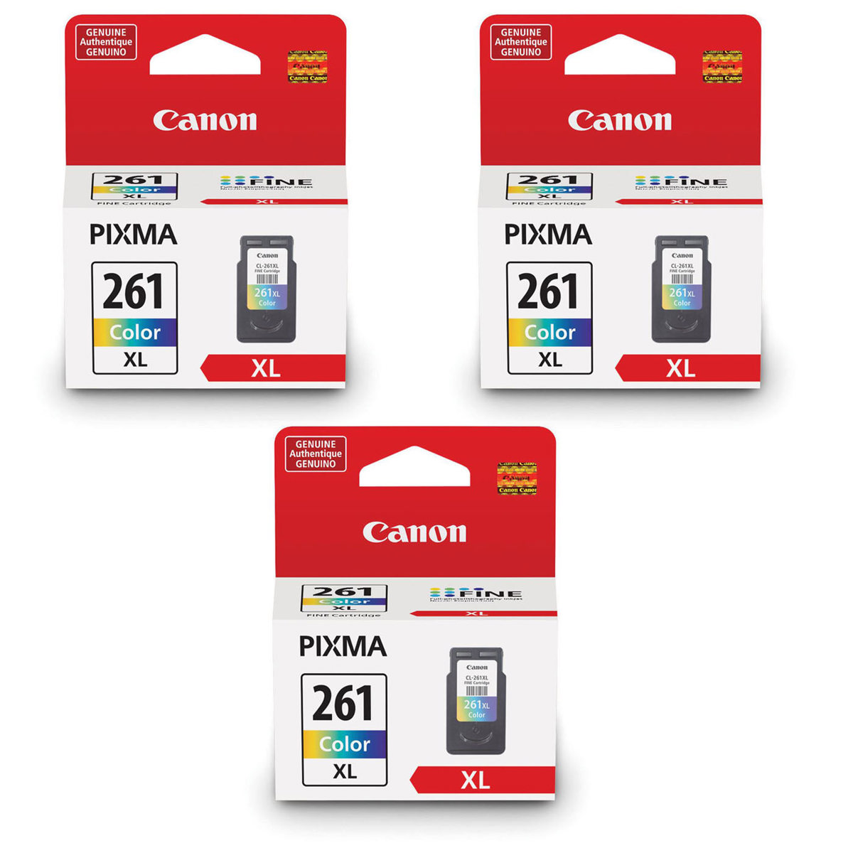 

Canon 3 Pack CL-261XL Color Ink Cartridge for Select PIXMA Printers
