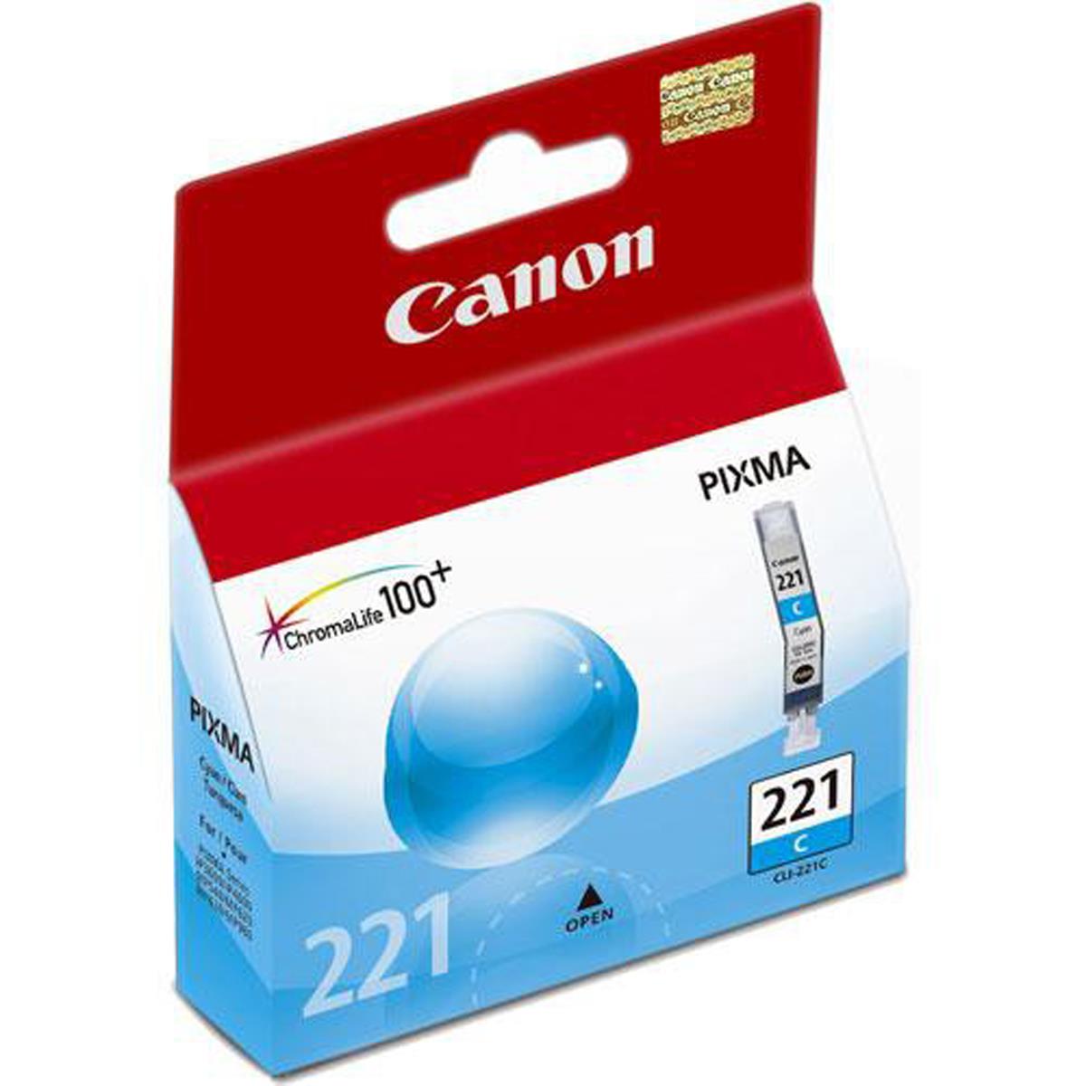Image of Canon CLI-221C Cyan Color Ink Tank for Select PIXMA iP