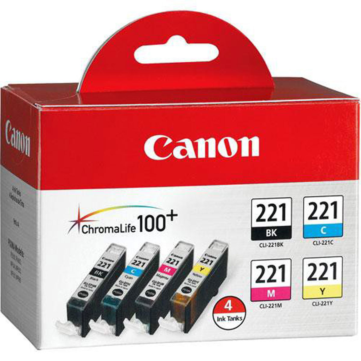 

Canon CLI-221CL 4-Pack Ink Tanks for Select PIXMA Printers