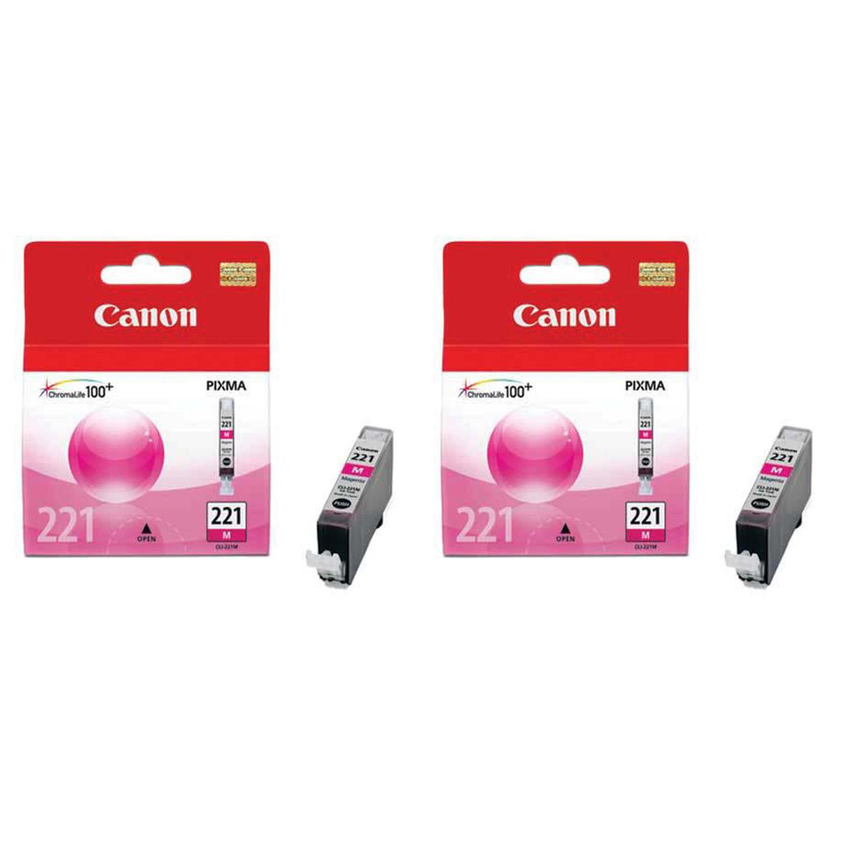 

Canon 2 Pack CLI-221M Magenta Color Ink Tank for Select PIXMA Printers