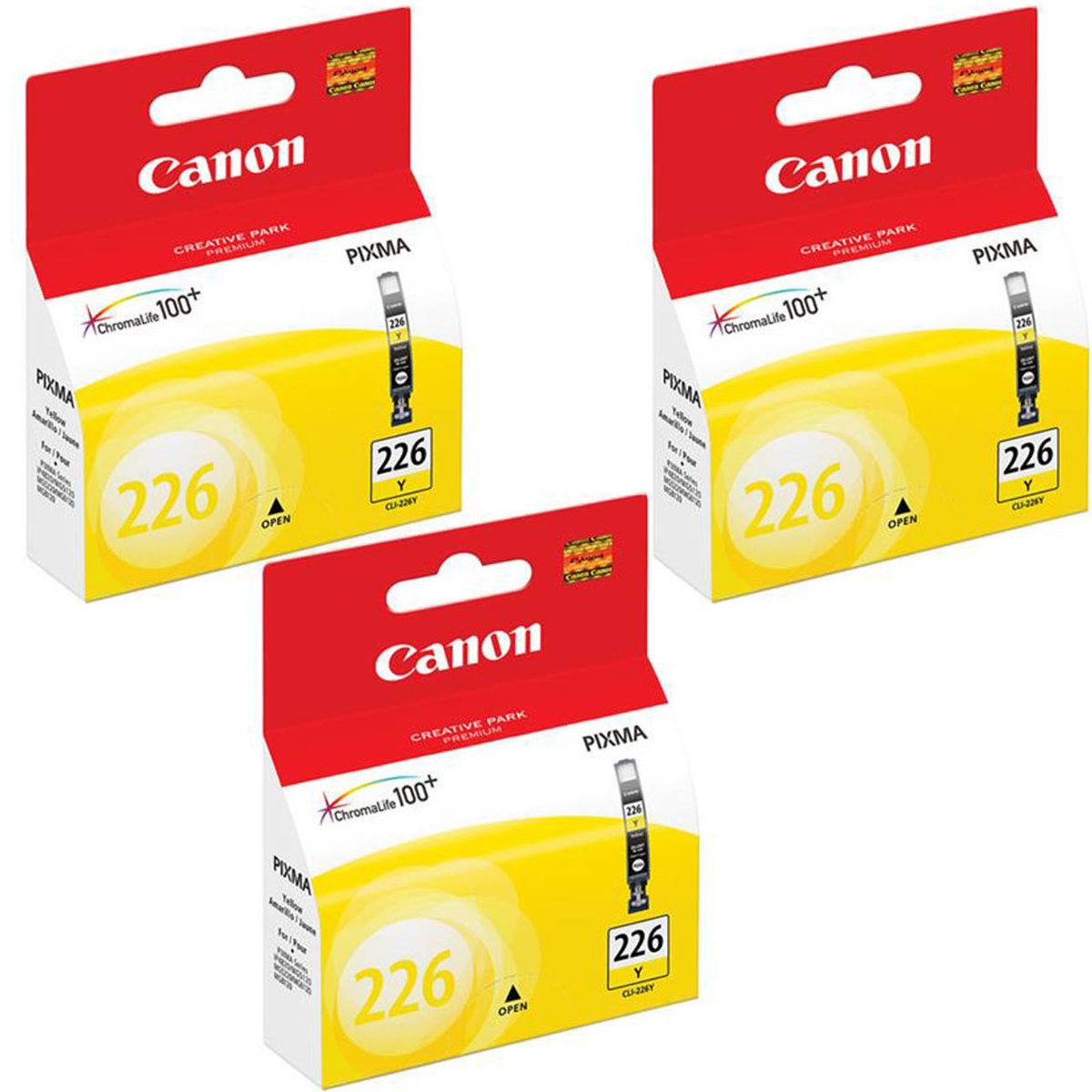 

Canon CLI-226 Yellow Ink Tank for Select PIXMA Printers, 3-Pack