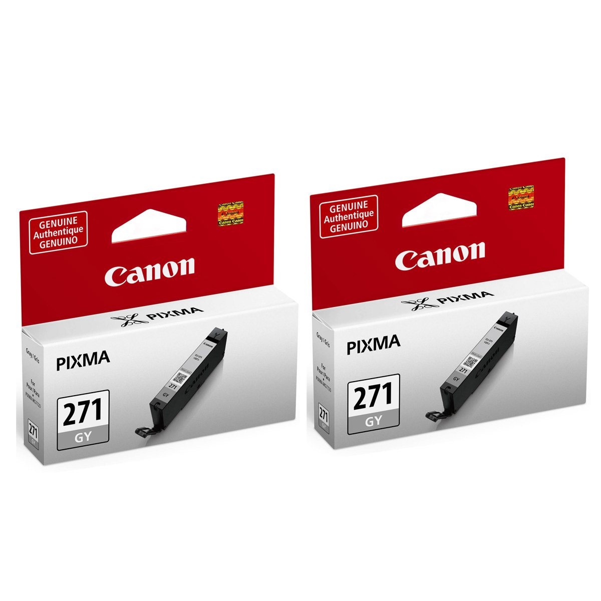 

Canon CLI-271 6.5ml Gray Ink Tank for Select PIXMA MG, TS Printers, 2-Pack