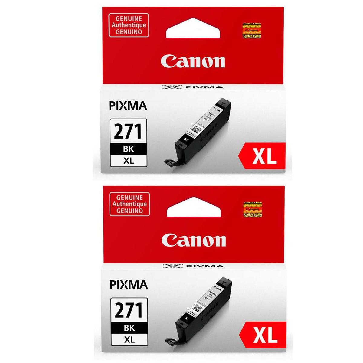 

Canon 2 Pack CLI-271 XL Black Ink Tank for Select PIXMA Printers - 10.8ml