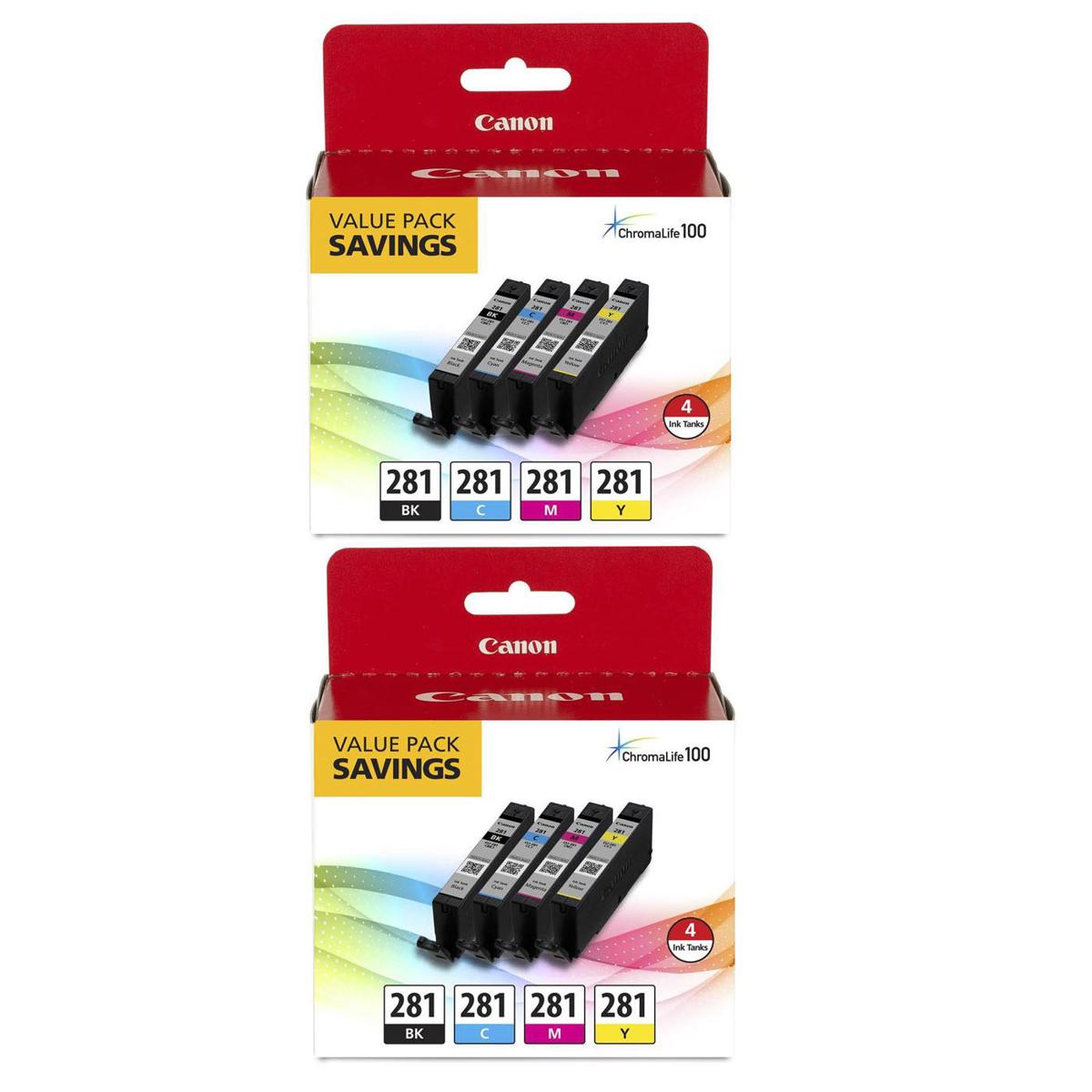 

Canon 2x CLI-281 BKCMY Black, Cyan, Magenta, Yellow Ink Tanks for PIXMA Printer