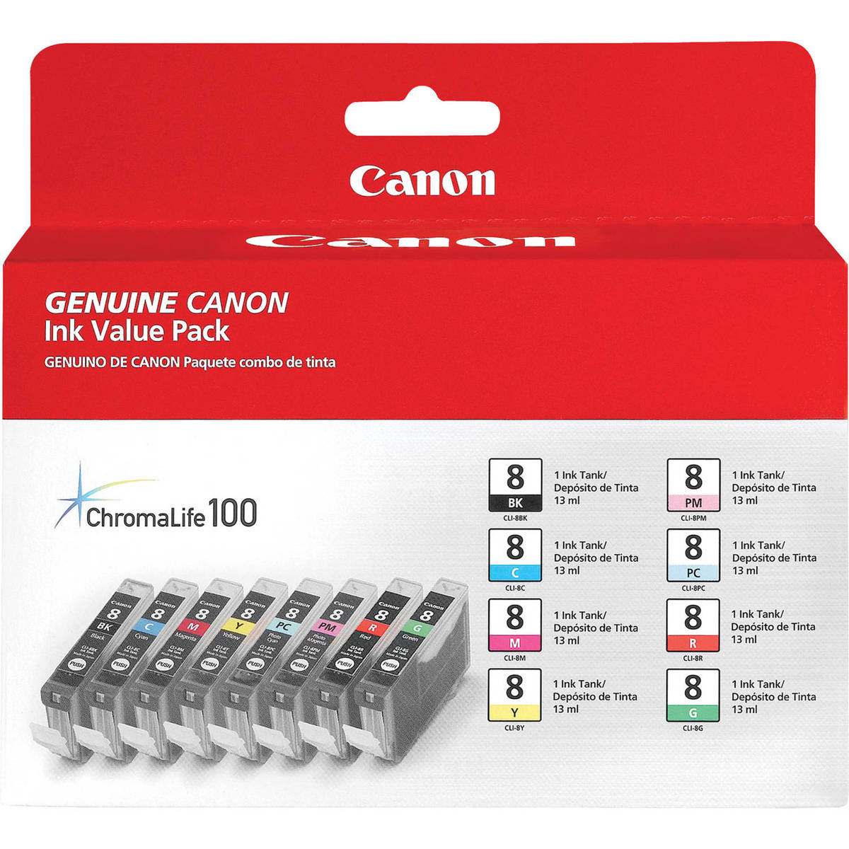 

Canon CLI-8 8-Colors Multi Pack Ink Kit for PIXMA Pro9000, Pro9000 Mark II