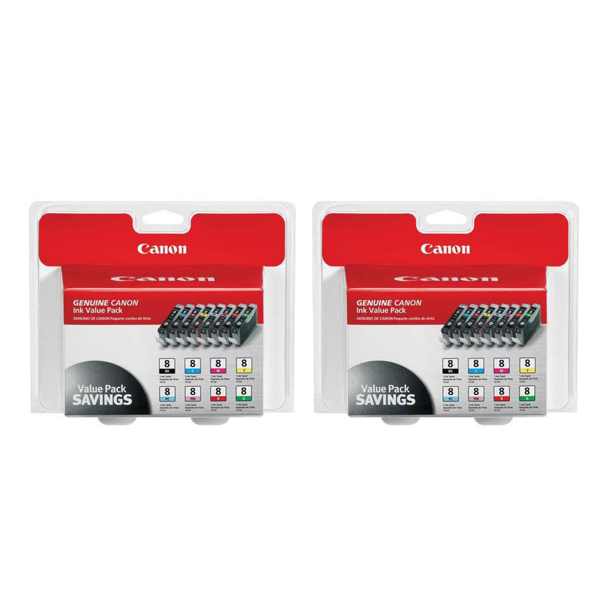 

Canon 2 Pack CLI-8 8-Colors Multi Pack Ink Kit for Pro9000, Pro9000 Mark II