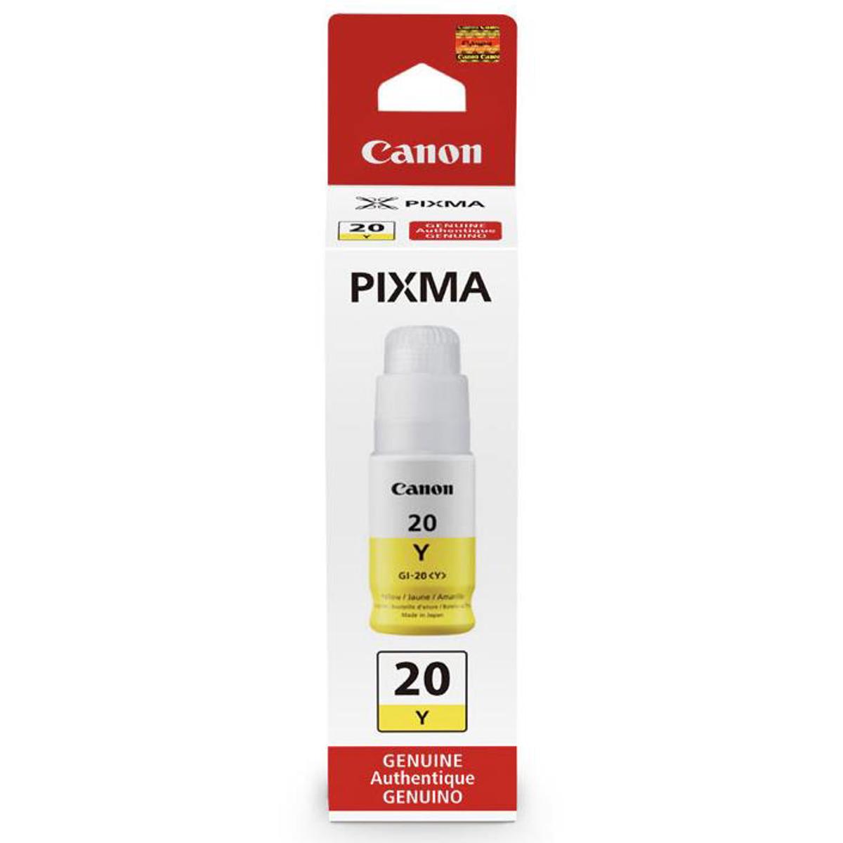 Флакон с желтыми чернилами Canon GI-20 для принтеров PIXMA G серии MegaTank, 70 мл