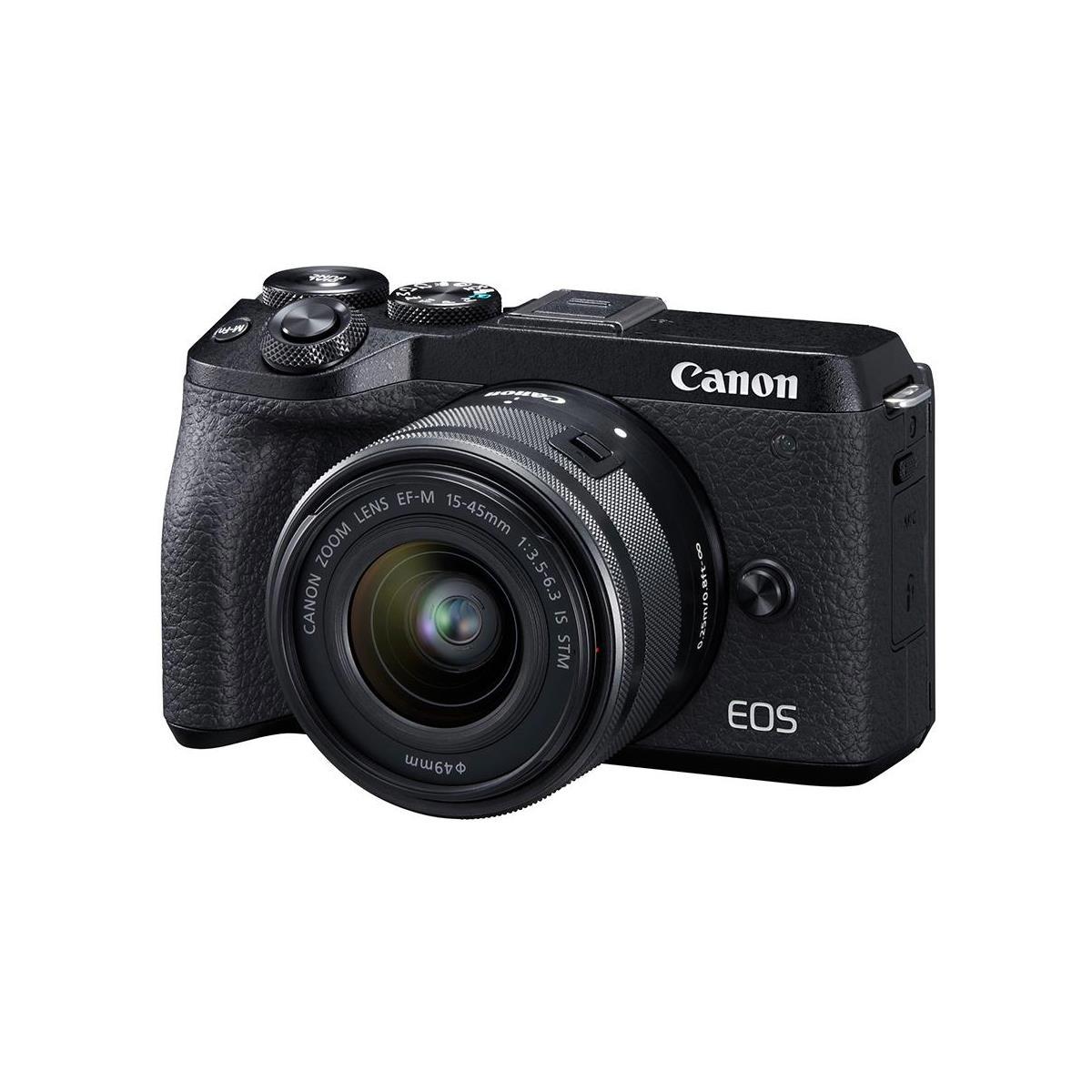 

Canon EOS M6 Mark II Mirrorless Digital Camera, 15-45mm Lens, EVF-DC2, Black