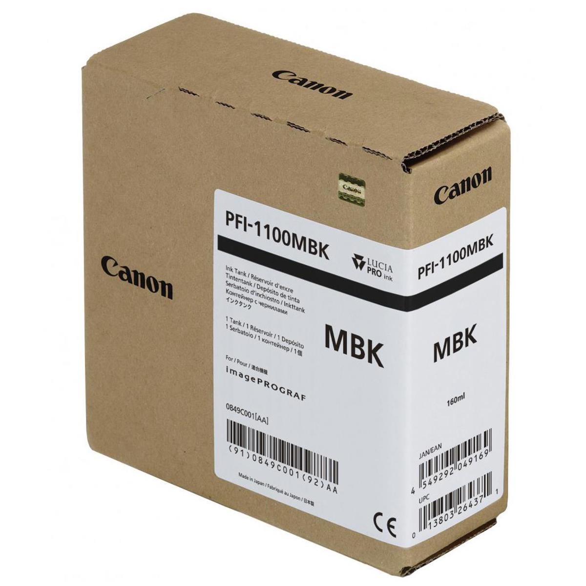 

Canon PFI-1100 160ml Matte Black Pigment Ink Tank for imagePROGRAF PRO Printers