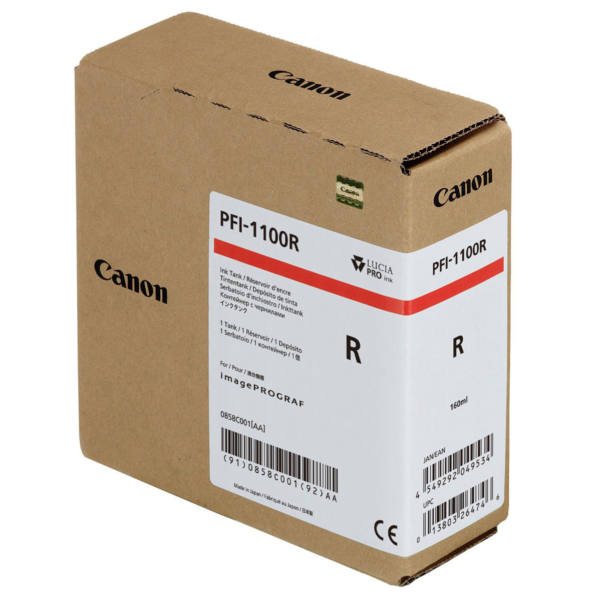 

Canon PFI-1100 160ml Red Pigment Ink Tank for imagePROGRAF PRO Series Printers