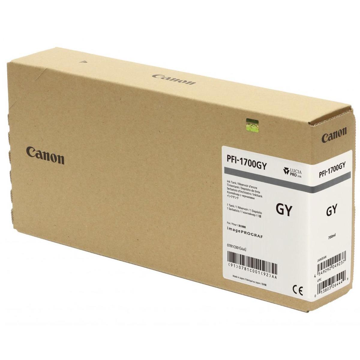 

Canon PFI-1700 700ml Gray Pigment Ink Tank for imagePROGRAF PRO Series Printers