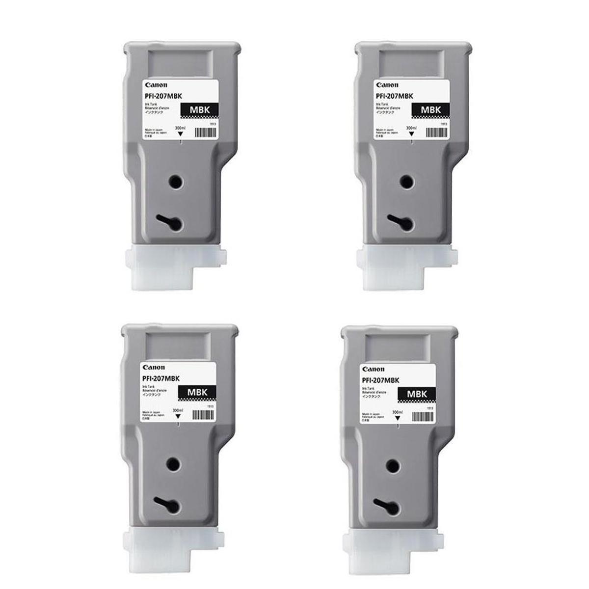 

Canon 4x PFI-207 300ml Ink Tank for Canon iPF680/685/780/785, Matte Black