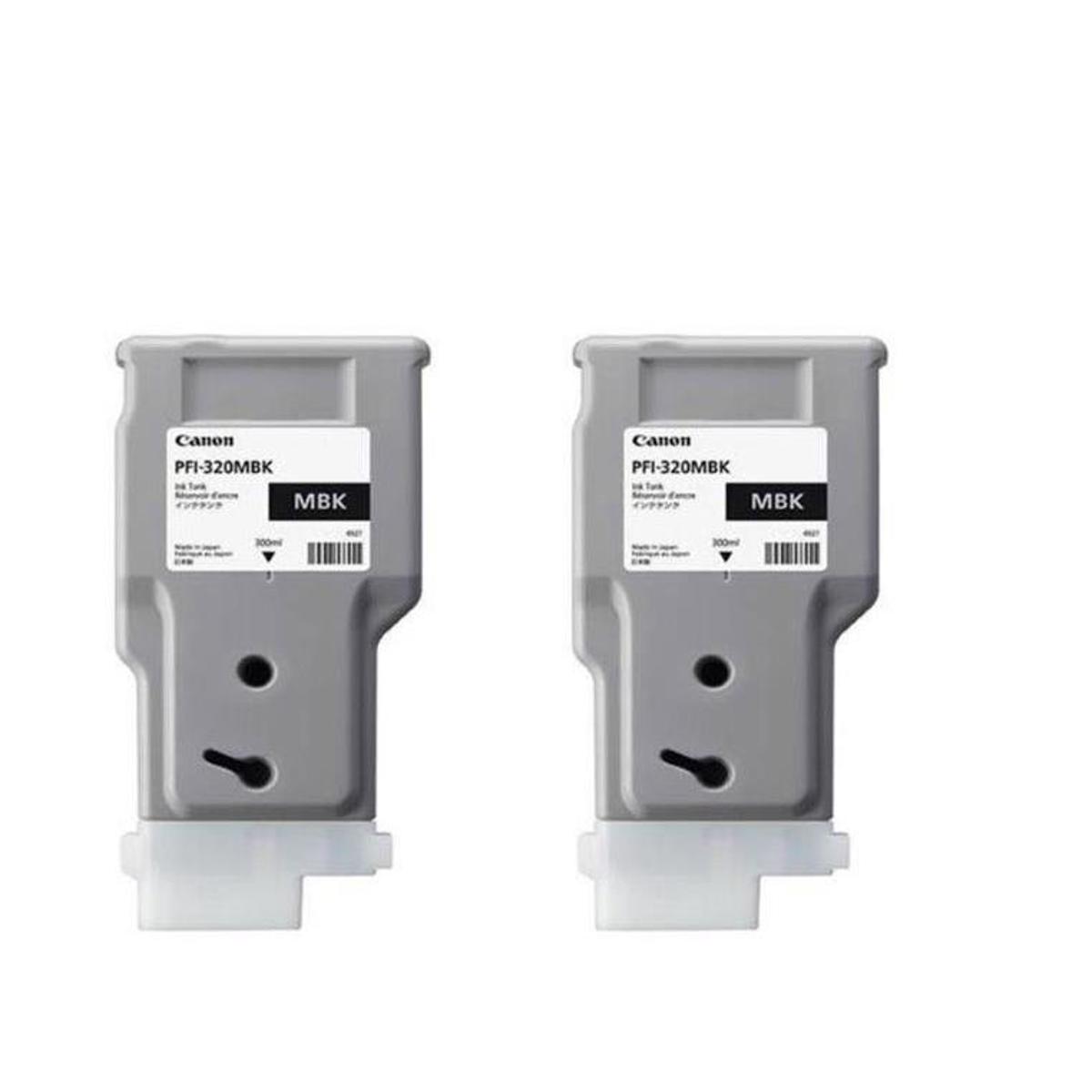 Чернильница Canon 2 Pack PFI-320 MBK с матовыми черными чернилами для принтеров imagePROGRAF, 300 мл