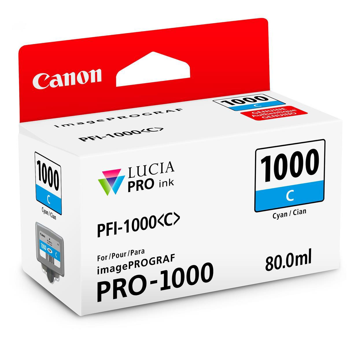 

Canon PFI-1000 C Cyan LUCIA PRO ink for imagePROGRAF PRO-1000