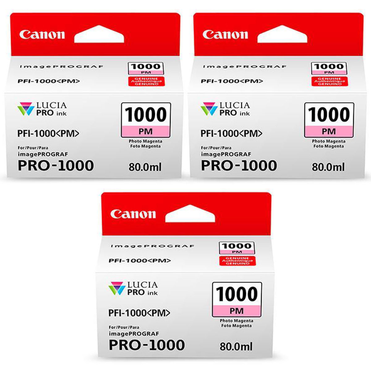 

Canon 3 Pack PFI-1000PM Photo Magenta LUCIA PRO ink for imagePROGRAF PRO-1000