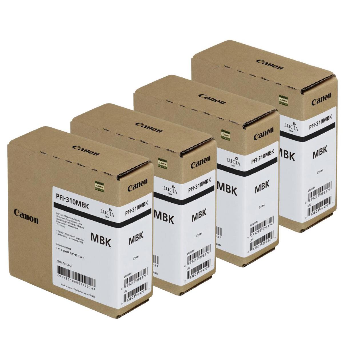 

Canon 4 Pack PFI-310 330ml Matte Black Pigment Ink Tank
