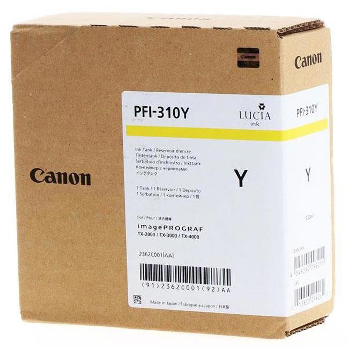 

Canon PFI-310 330ml Pigment Ink Tank for imagePROGRAF TX-2000, TX-3000 & TX-4000 Yellow