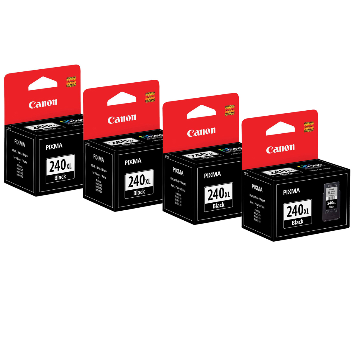 

Canon 4 Pack PG-240XL Black Ink Cartridge for Select PIXMA Printers - 11 ml