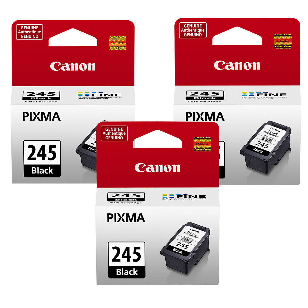 Картридж Canon PG-245 с черными чернилами объемом 8 мл для некоторых принтеров PIXMA, 3 упаковки