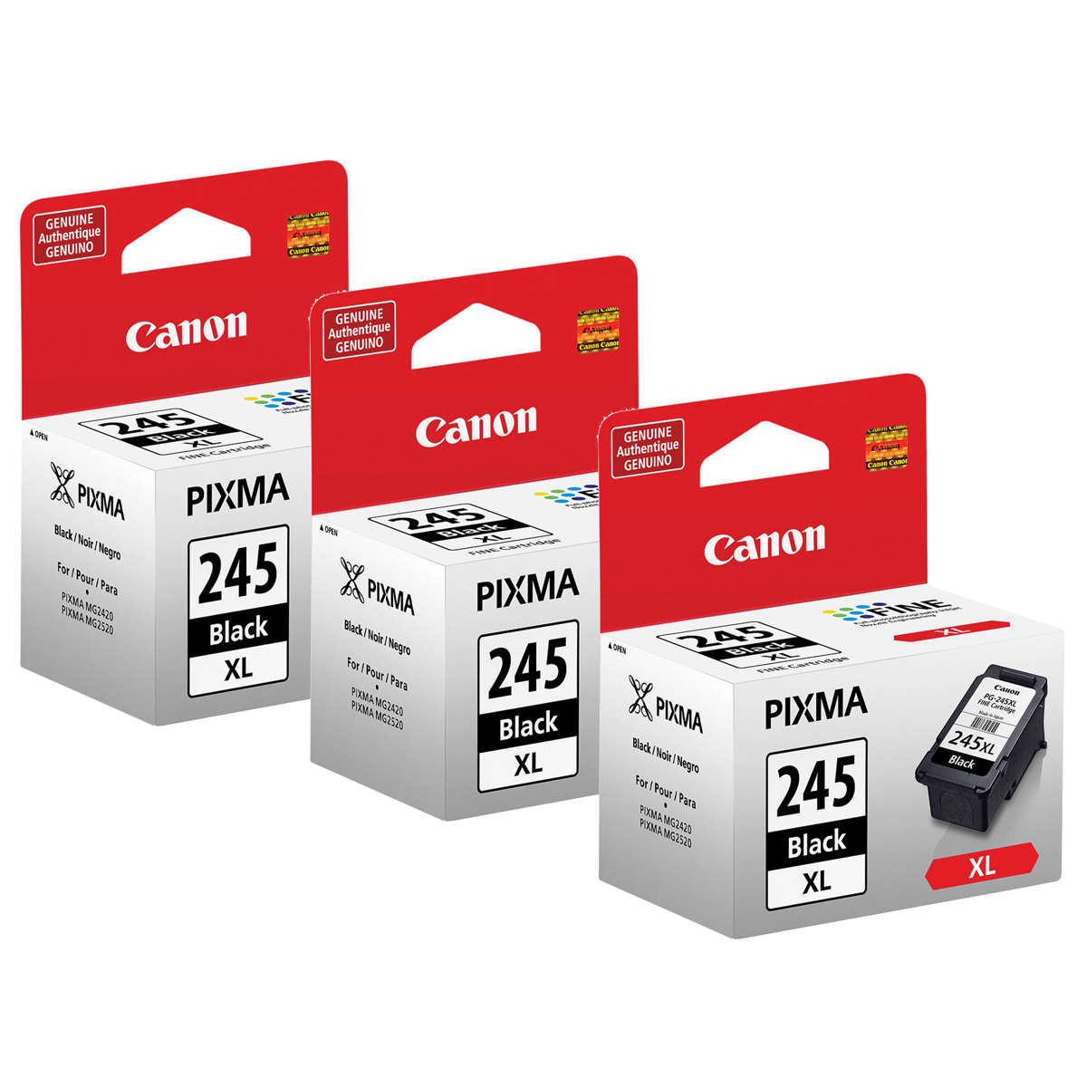 

Canon 3x PG-245 XL High Capacity Black Ink Cartridge for PIXMA Printers - 12ml