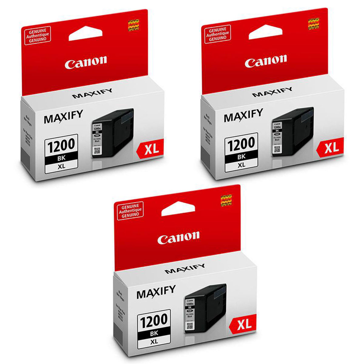 

Canon 3 Pack PGI-1200XL Black Pigment Ink Tank for MAXIFY MB Series Printers