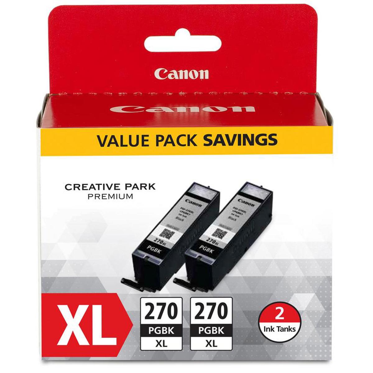 

Canon PGI-270 XL Pigment Black Ink Tank for PIXMA Printers - 22.2ml - Twin Pack