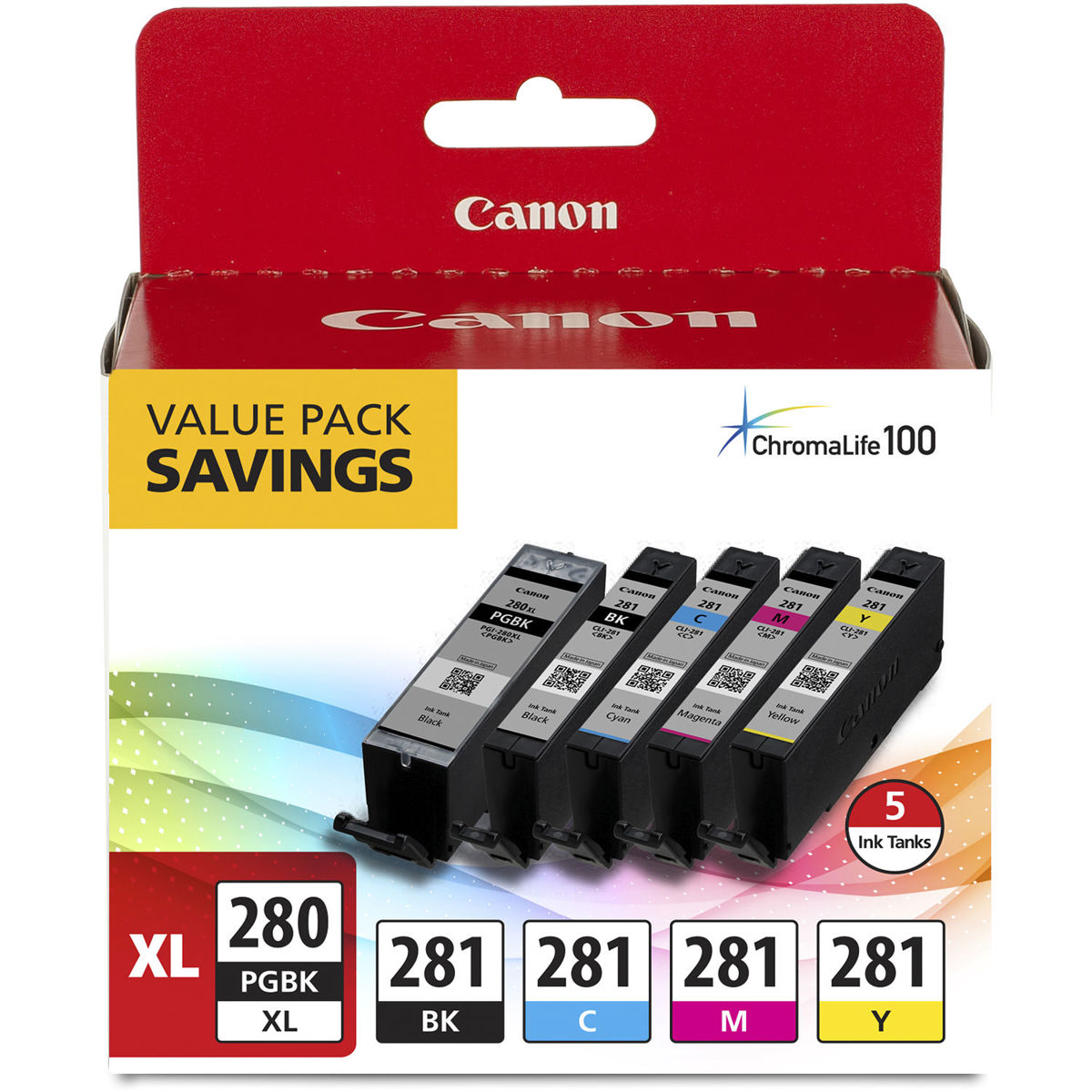 

Canon PGI-280 XL / CLI-281 5 Color Pack for Select PIXMA Printers