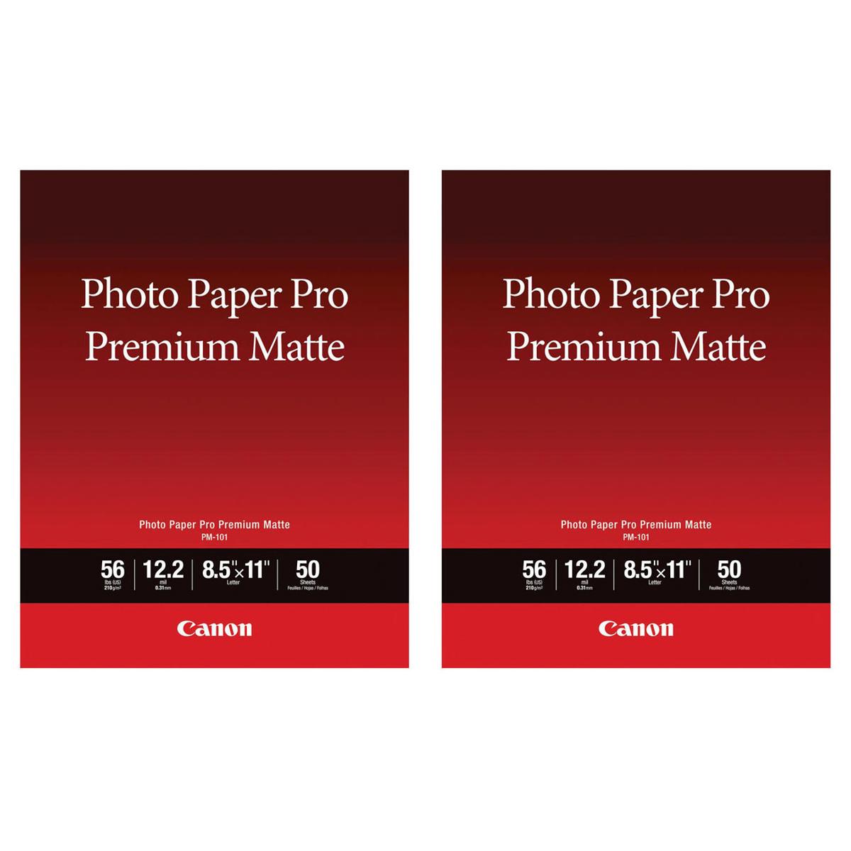 Image of Canon 2 Pack Pro PM-101 Matte Premium Photo Paper (8.5x11&quot;)