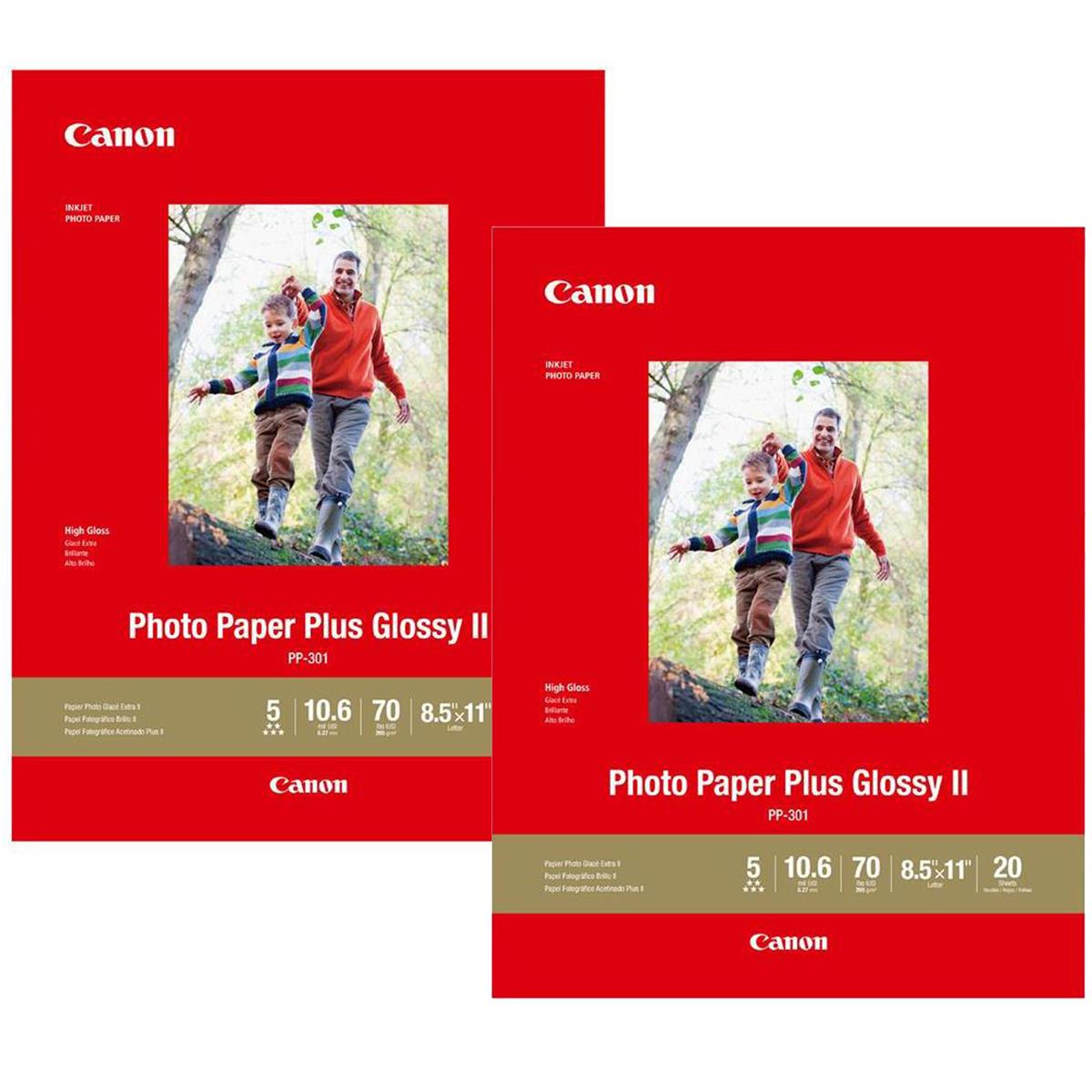 Image of Canon 2 Pack PP-301 Glossy Photo Paper (8.5x11&quot;)