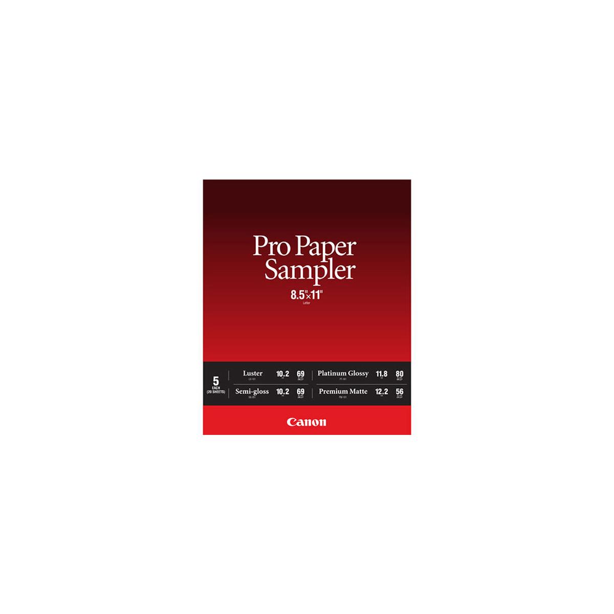 Image of Canon Pro Paper Sampler Pack 8.5 x 11&quot; - Total 20 Sheets