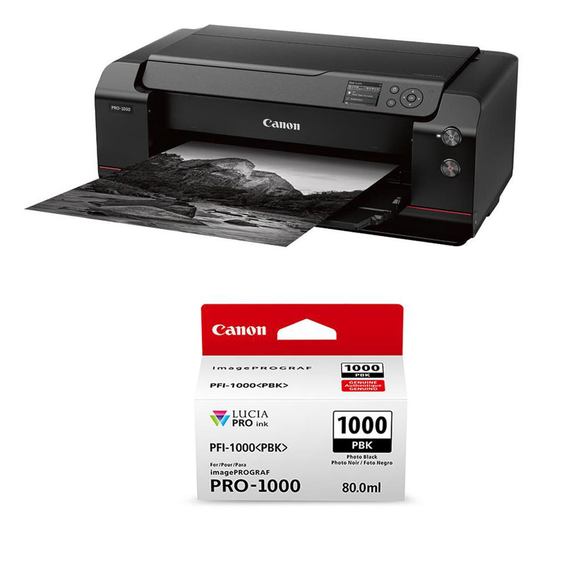 

Canon imagePROGRAF PRO-1000 17" Pro Inkjet Photo Printer W/PFI-1000 Photo Black