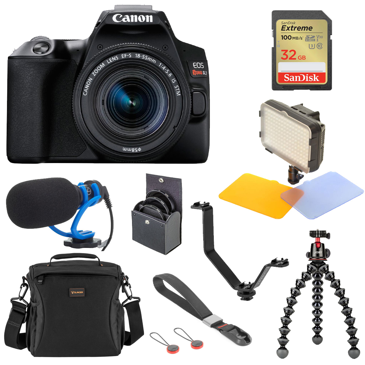 Canon EOS Rebel SL3 DSLR Camera with EF-S 18-55mm f/4-5.6 Lens Black W/ACC KIT