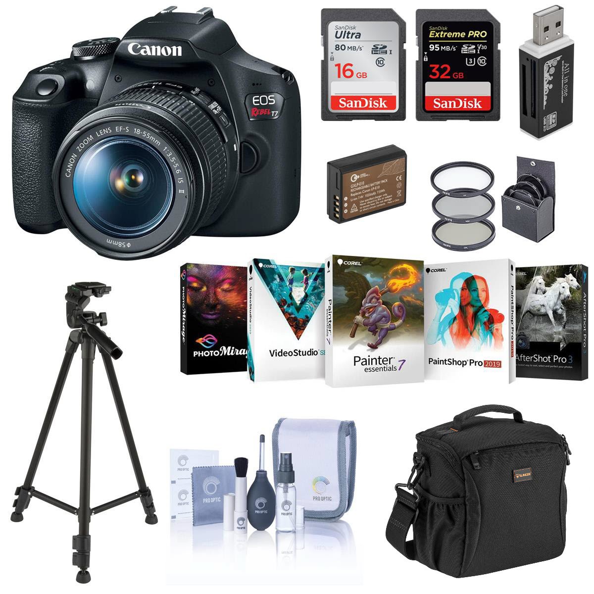 

Canon EOS Rebel T7 DSLR Camera with EF-S 18-55mm f/3.5-5.6 II Lens W/Acc Bundle