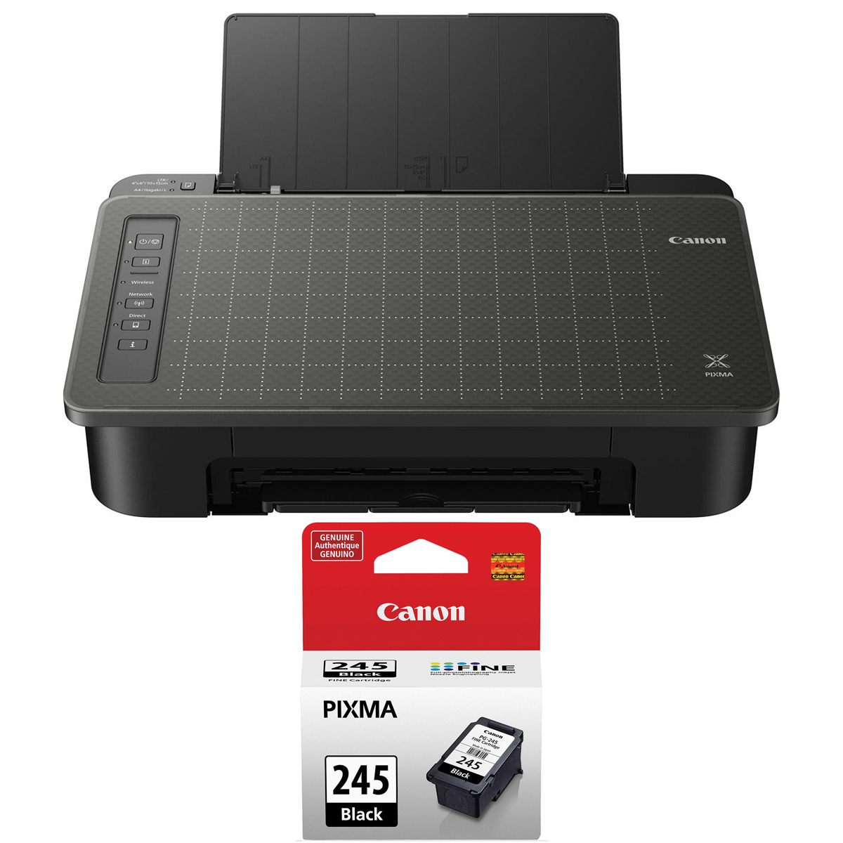 

Canon PIXMA TS302 Wireless Inkjet Printer with PG-245 Black Ink Cartridge
