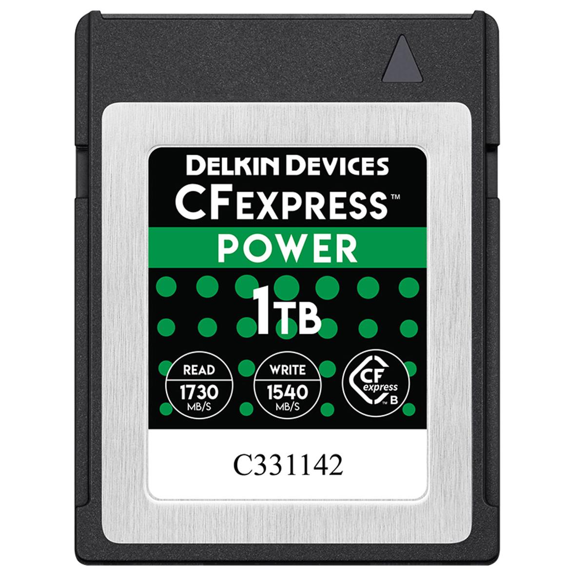 

Delkin Devices 1TB CFexpress POWER Memory Card, 1730MB/s Read, 1540MB/s Write