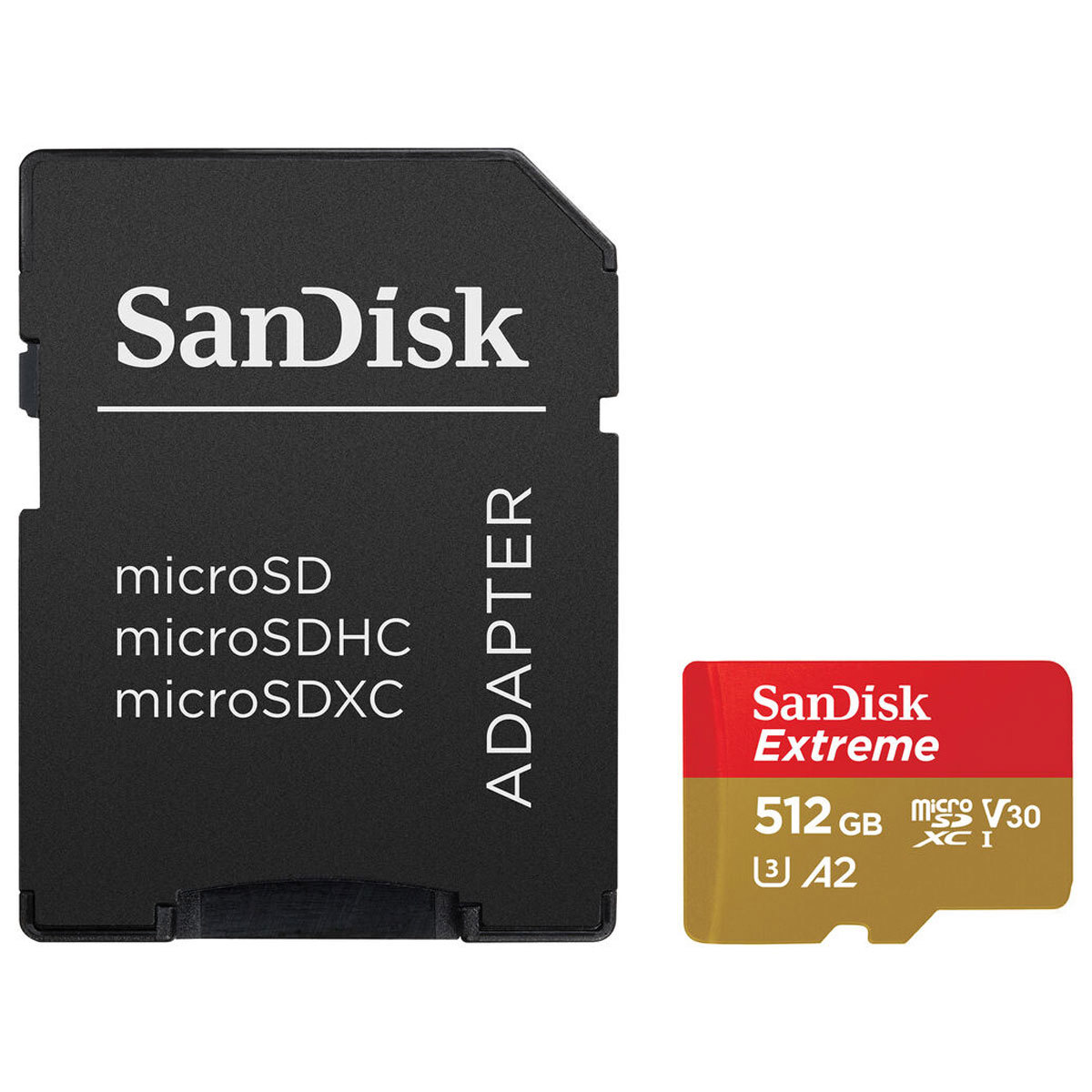 

SanDisk Extreme 512GB UHS-I U3 microSDXC Memory Card with SD Adapter