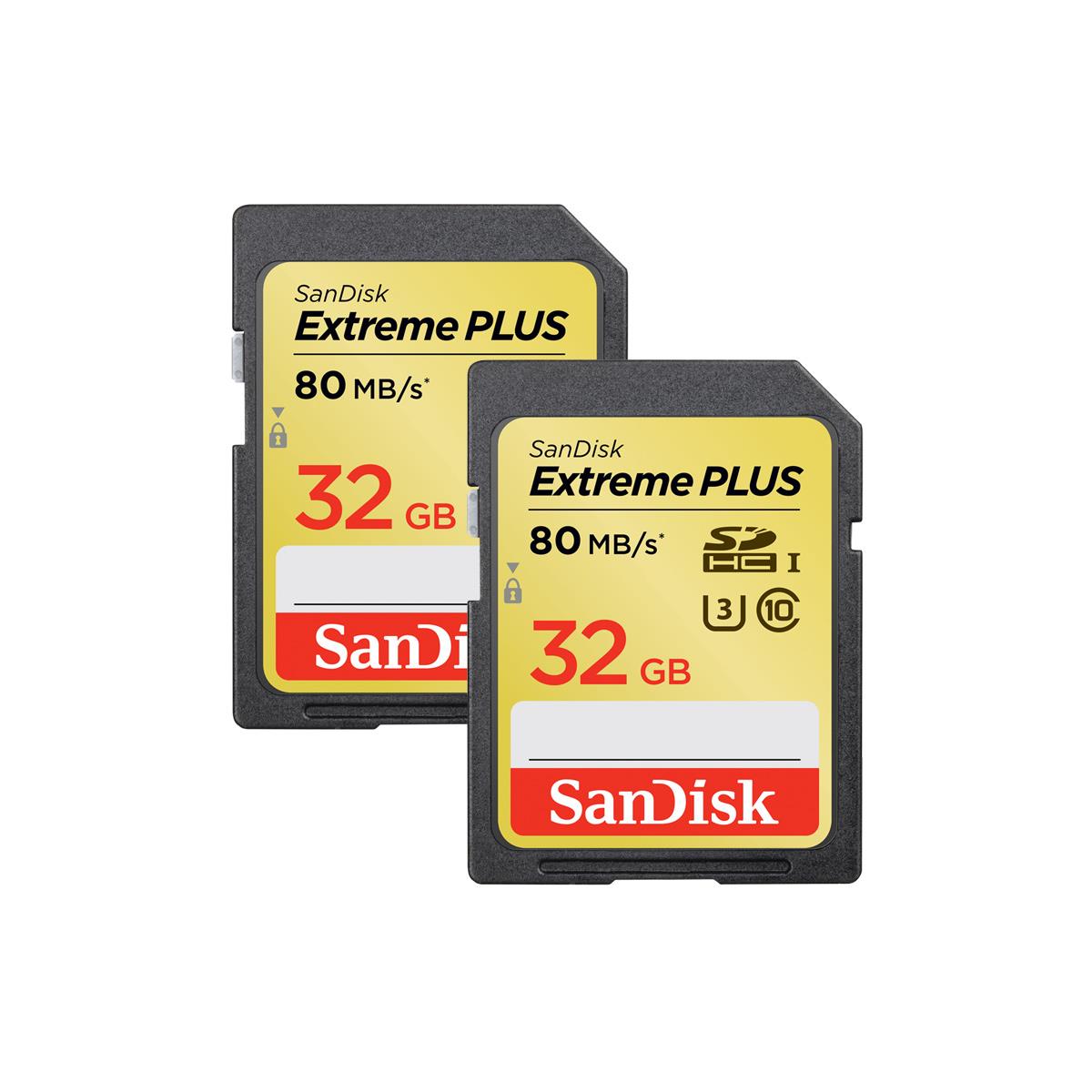 

SanDisk 32GB Extreme UHS-I U1 SDHC Memory Card (2 pack)