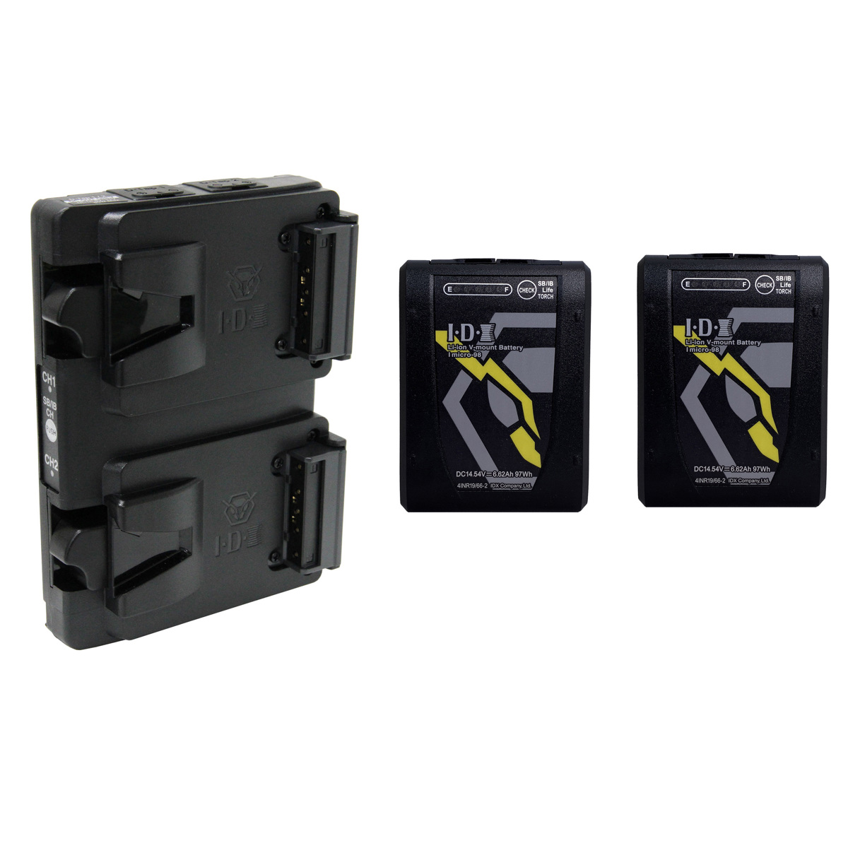 

IDX 2x IMICRO-98 Compact 97Wh Li-Ion Batteries,Bundle w/IDX Adapter Plate