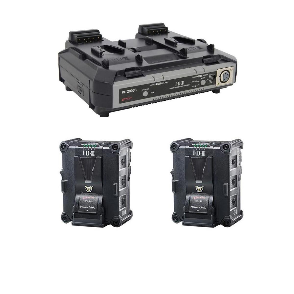 

IDX IPL-98 Stackable V-Mount Batteries with Quick Charger Bundle