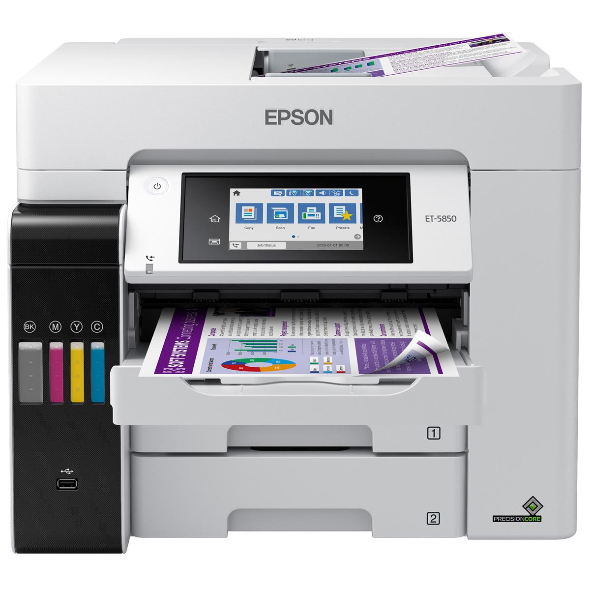 

Epson EcoTank Pro ET-5850 Wireless AIO Cartridge-Free Supertank Inkjet Printer