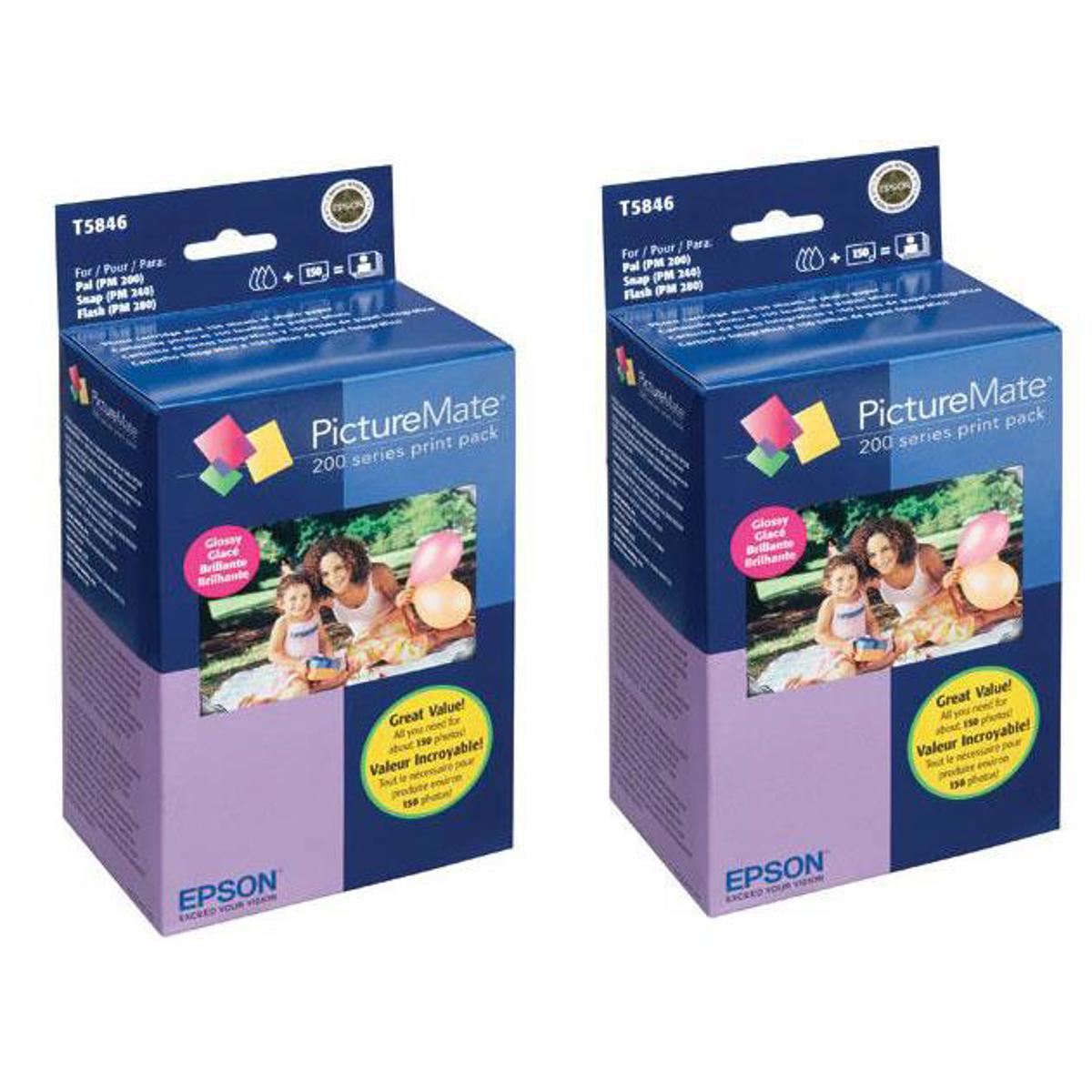 

Epson 2x T5846 PictureMate-200 Print Pack, 150 sheets, Glossy