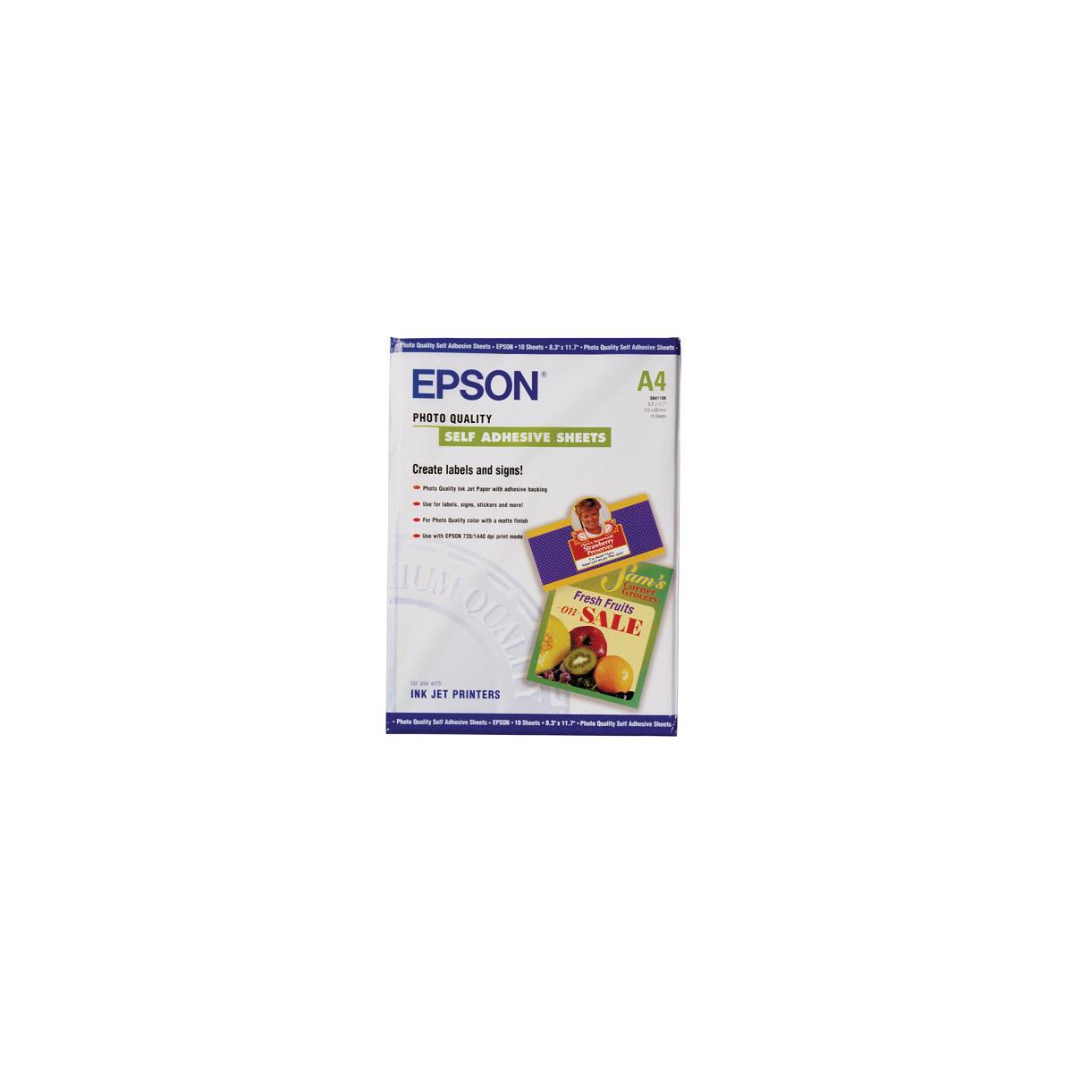 Image of Epson Matte Photo Quality Self Adhesive Sheets